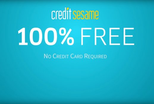credit sesame logo 100% free service id theft blue background